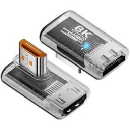 INF Adaptateur HDMI 2.1 8K 60Hz UHD Femelle vers Mâle Angle Gauche 90° pour PC et Écran - Pack de 3 Transparent