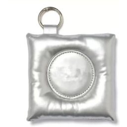 INF Miroir de poche rembourré en PU - Miroir compact carré style coréen pour femmes, voyage et retouches Argent