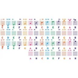 INF QT005 Autocollants pour touches de piano - Décalcomanies colorées pour clavier