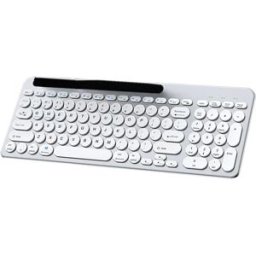 INF Clavier sans fil tri-mode - appairage 3 appareils, touches à mécanisme ciseaux profil bas, rechargeable USB-C, compatible Argent