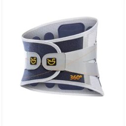 INF Ceinture de soutien lombaire pour protrusion discale – Enveloppe 360° avec plaques d'acier, polyester respirant gris-bleu, M