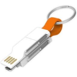 INF Câble de données porte-clés multifonctionnel 6-en-1 - Orange