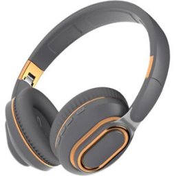 INF Casque sans fil stéréo supra-auriculaire Bluetooth 5.0 compatible son 9D Surround et autonomie 16 heures Gris