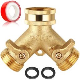 INF Raccord de tuyau en Y en laiton 3/4 pouces - Séparateur de tuyau d'arrosage model 2