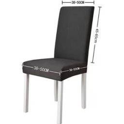 INF Housse de chaise de salle à manger de couleur unie Le noir