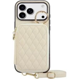 INF Étui portefeuille en cuir PU texturé lychee chic compatible avec iPhone 17 Pro Air avec porte-cartes et béquille
