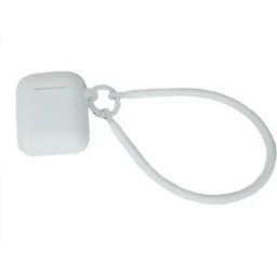 INF Étui de protection en silicone avec lanière compatible with Apple AirPods 1 et 2 - Blanc anti-perte