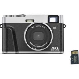 INF Appareil photo numérique 4K 48MP avec Zoom 16X/Autofocus/Anti-Shake, carte 32 Go