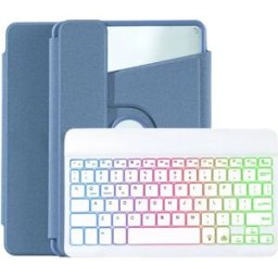 INF Étui de protection rotatif à 360° avec clavier Bluetooth RGB pour Tab S6 Lite 10.4 (P610/615/613/619) / 2024 avec