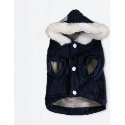 INF Pull à Capuche Tricoté en Laine pour Animaux - Chaleur et Style Hivernal L Bleu marine