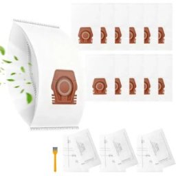 INF Pack de sacs à poussière de remplacement compatible avec Miele - 12 sacs Guard1 Hoover en ABS + tissu non tissé, avec Blanc+Marron