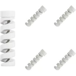 INF Lot de 5 Protecteurs Spirales Anti-Coudes pour Câbles de Données, Organisateur de Câbles en Silicone Blanc