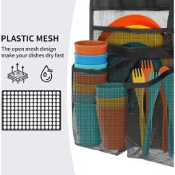 INF Sac de séchage pliable en maille portable - Égoutteur à séchage rapide pour voyage, camping, camping-car et usage domestique