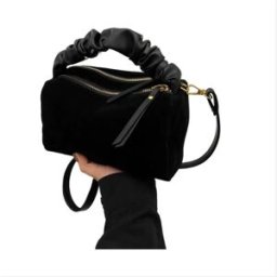 INF Élégant sac à bandoulière plissé noir avec chaîne - Sac à main polyvalent pour femmes