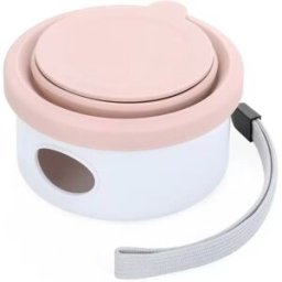 INF Distributeur d'Aliments Portable 3-en-1 pour Animaux avec Bol Pliable et Distributeur de Sacs à Déjections - Idéal pour les Rose