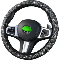 INF Housse de Volant Élastique en Velours Diamant - Protection de Voiture en Peluche Douce avec Strass