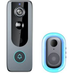 INF Sonnette vidéo intelligente sans fil avec audio bidirectionnel, vision nocturne et surveillance à distance
