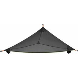 INF Hamac triangulaire portable avec poches de rangement - Hamac pyramidal de camping en maille polyester, noir