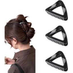 INF Lot de 3 pinces à cheveux triangulaires léopard - Pince PC légère pour maintien sécurisé et accent géométrique élégant Le noir