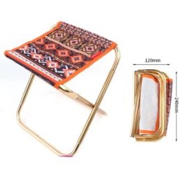 INF Tabouret pliant extérieur portable en aluminium 7075 avec assise polyester, rose