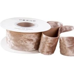 INF Ruban de velours strass 3,8 cm - Ruban d'artisanat en polyester de 5 yards pour embellissements Beige