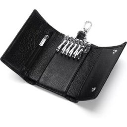 INF Étui à clés en cuir véritable, portefeuille avec emplacements pour cartes