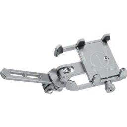 INF Support de téléphone vélo multifonction avec éclairage intégré et fixation caméra, alliage d'aluminium, rotation 360°, Argent