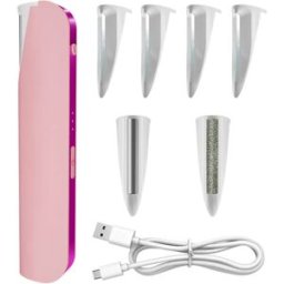 INF Rechargeable Ultrasonic Facial Hair Remover compatible with 3-Speed Vibration and Type-C Charging Rose