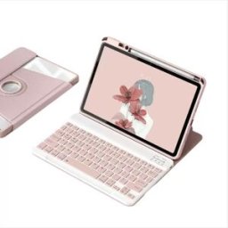 INF Étui Clavier Bluetooth Rotatif à 360° Compatible avec Xiaomi Pad 7 / 7 Pro 11.2 pouces (2024) - Rose