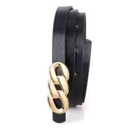 INF Ceinture Femme en Cuir PU avec Huit Boucles - Accessoire Élégant pour Robes et Chemises Le noir