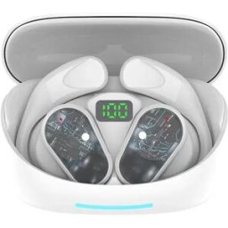 INF Écouteurs Bluetooth à Oreille Ouverte TWS avec Affichage LED - Confort et Autonomie Exceptionnelle Blanc