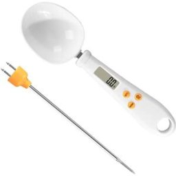 INF Balance Cuillère Doseuse Électronique de Cuisine 500g/0.1g avec Thermomètre - Blanc