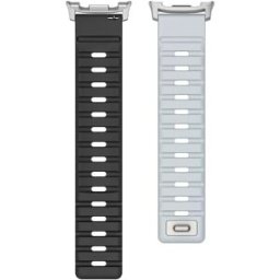 INF Bracelet compatible avec Samsung Galaxy Watch8, bracelet en silicone magnétique Norman avec acier inoxydable 316 gris et noir