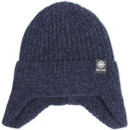 INF Bonnet d'hiver chaud pour homme - Bonnet en maille chenille avec cache-oreilles pour temps froid Bleu foncé