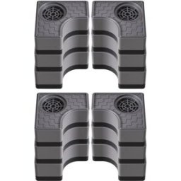 INF Lot de 4 patins pour machine à laver - Réhausses anti-vibration antidérapantes en plastique gris pour lave-linge,