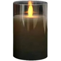 INF Bougie Électronique LED Gris Fumée avec Télécommande et Charge USB (7,5x10cm)