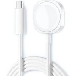 INF Câble chargeur pour Apple Watch compatible avec Apple Watch - Chargeur magnétique rond Type-C, acier inoxydable et TPE,