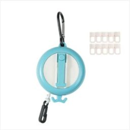 INF Corde à linge rétractable portable pour voyage avec pinces - boîtier ABS et corde en nylon, installation sans perçage Bleu