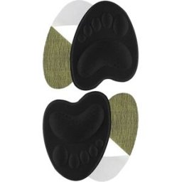 INF 2 paires de semelles avant-pied - inserts moitié auto-adhésifs en mousse antidérapants pour talons, mocassins et baskets Le noir