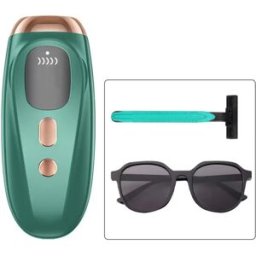 INF Épilateur Laser IPL - Prise EU, Réduction Définitive et Indolore des Poils pour Visage et Corps Vert
