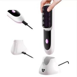 INF Brosse Lissante Chauffante Ionique LCD Portable Sans Fil pour un Coiffage Facile Blanc