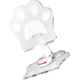 INF Support transparent patte de chat en acrylique pour téléphone et tablette - Rotatif 360°, portable, polyvalent, compatible Blanc