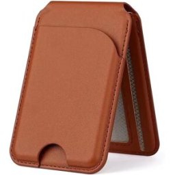 INF Porte-cartes magnétique Magsafe universel avec support rotatif - Compatible avec iPhone et Android Marron
