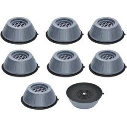 INF Pieds anti-vibrations pour lave-linge/sèche-linge Gris Paquet de 8