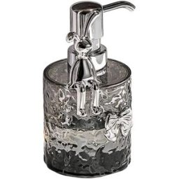 INF Distributeur de Savon Moussant Rond Effet Vagues, PET+ABS+PP, Pompe Pression Étanche Anticorrosion Gris transparent