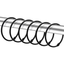 INF Pack de 20 crochets de rideau de douche ronds Le noir
