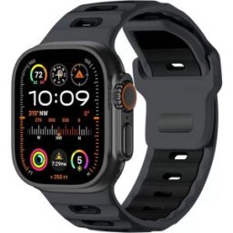 INF Bracelet élégant en silicone pour Apple Watch Series 1-10 Le noir