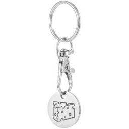 INF Monnaie de caddie en acier inoxydable avec porte-clés Fromage