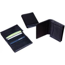 INF Porte-cartes de visite en cuir véritable – Design fin et professionnel