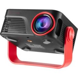 INF Projecteur Portable Maison avec WiFi & Support 3D, Décodage 1080P Noir + Rouge